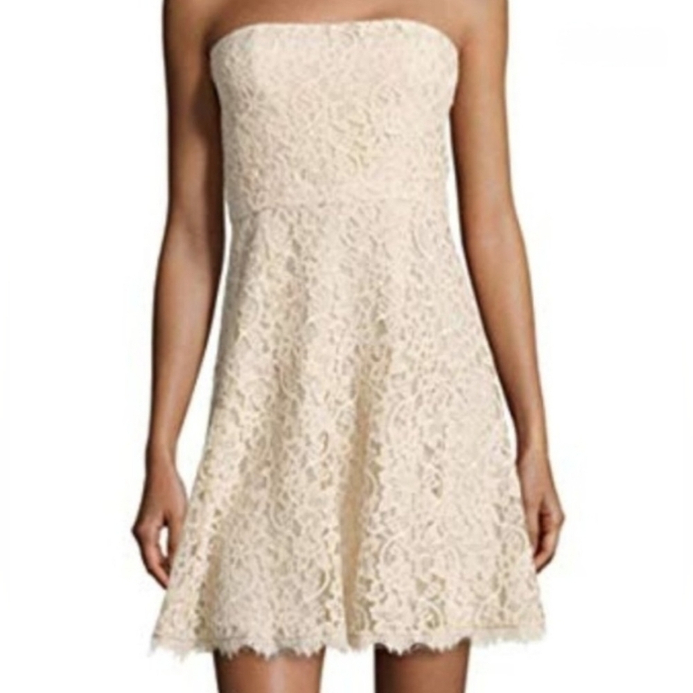Diane von Furstenberg Amira Strapless Lace Dress